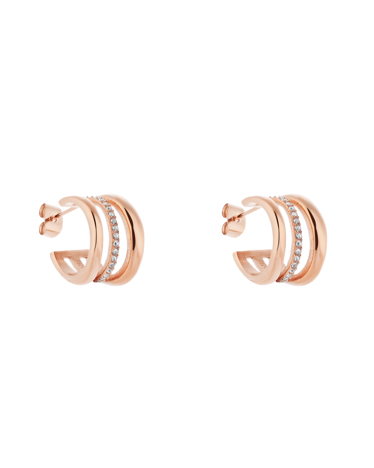 Halo Earrings - Rose Gold