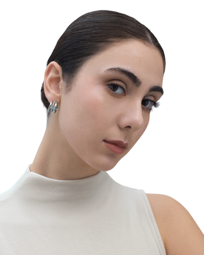 Halo Earrings - Silver
