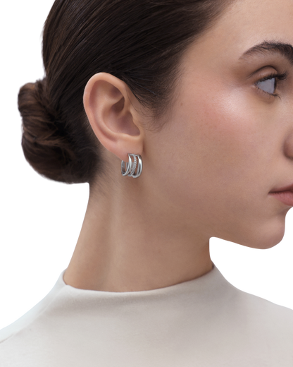 Halo Earrings - Silver