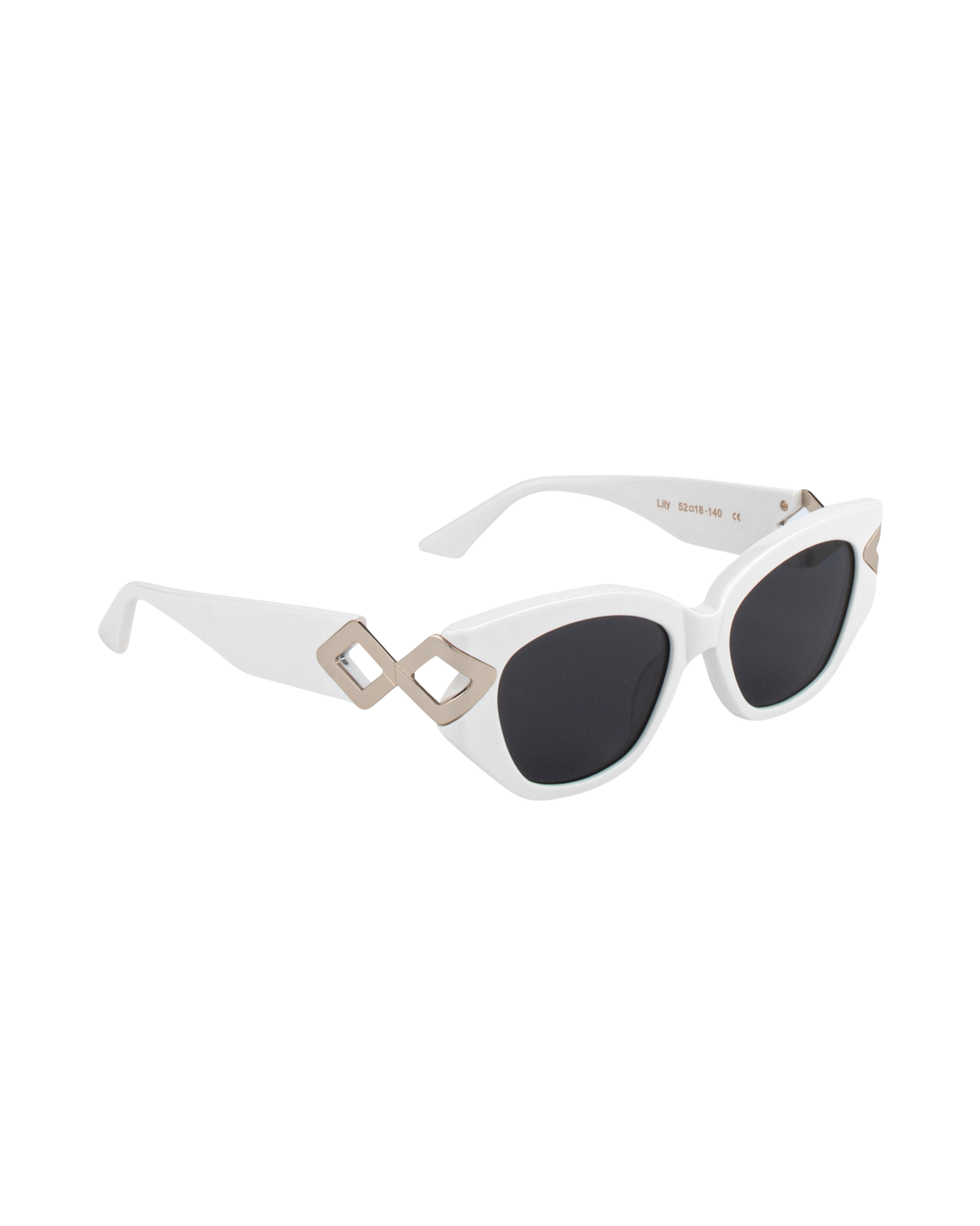 Lily - Cream in Black Sunglasses