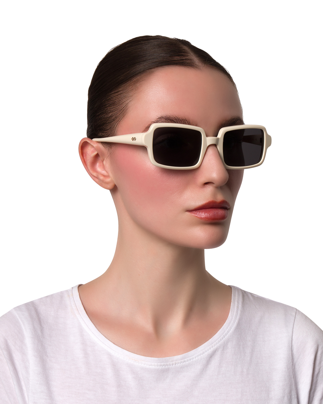 Mia - Cream in Black Sunglasses
