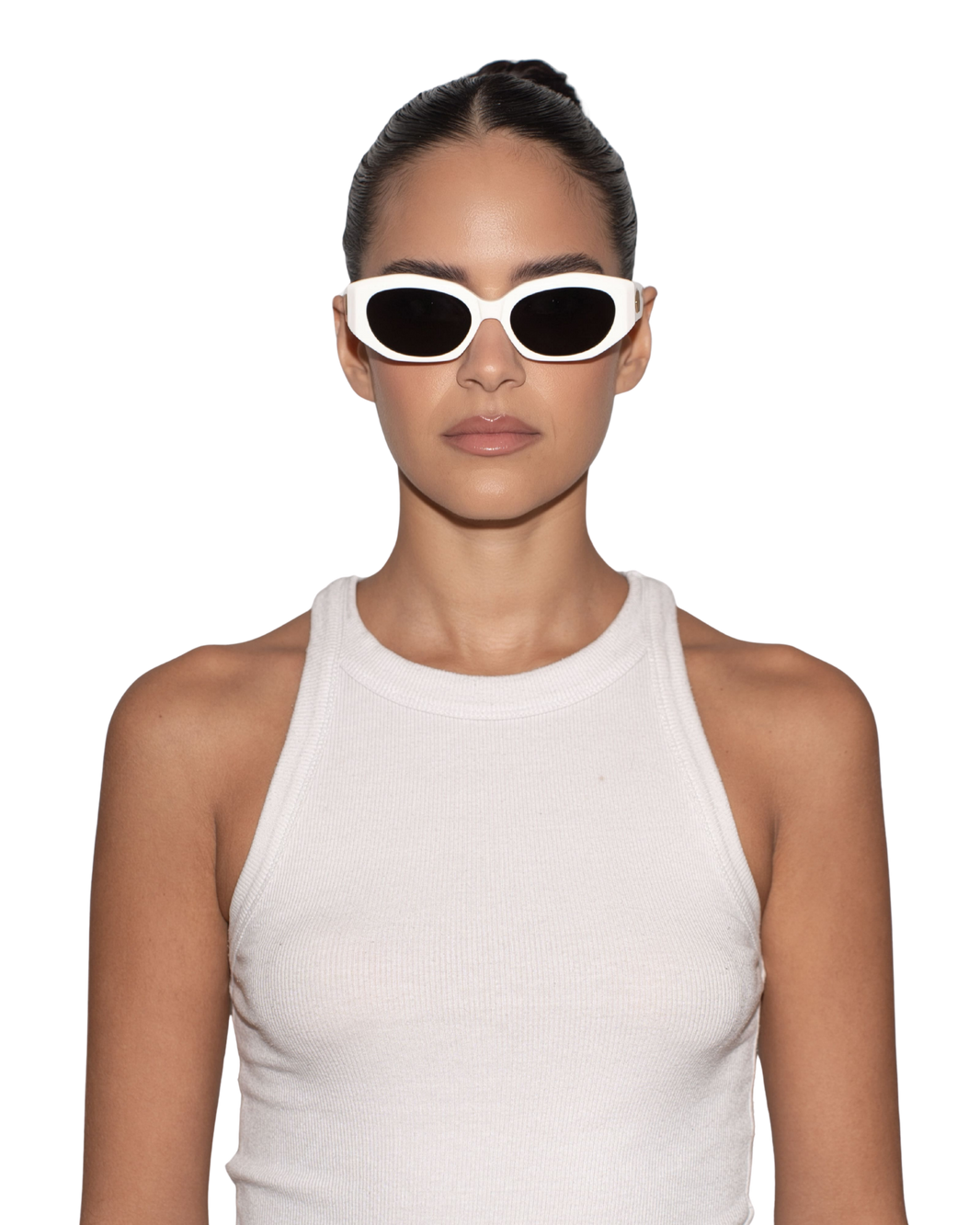 Blair - Cream on Black Sunglasses