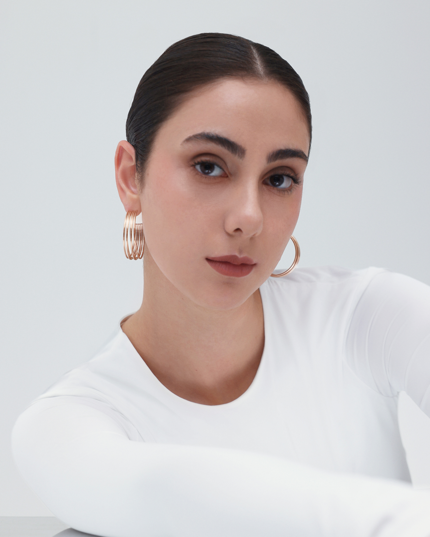 Muse Hoop (L) Earrings - Rose Gold