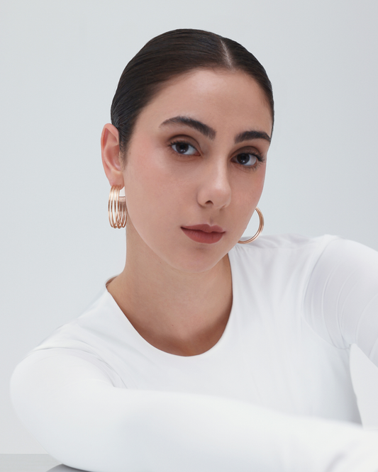 Muse Hoop (L) Earrings - Rose Gold