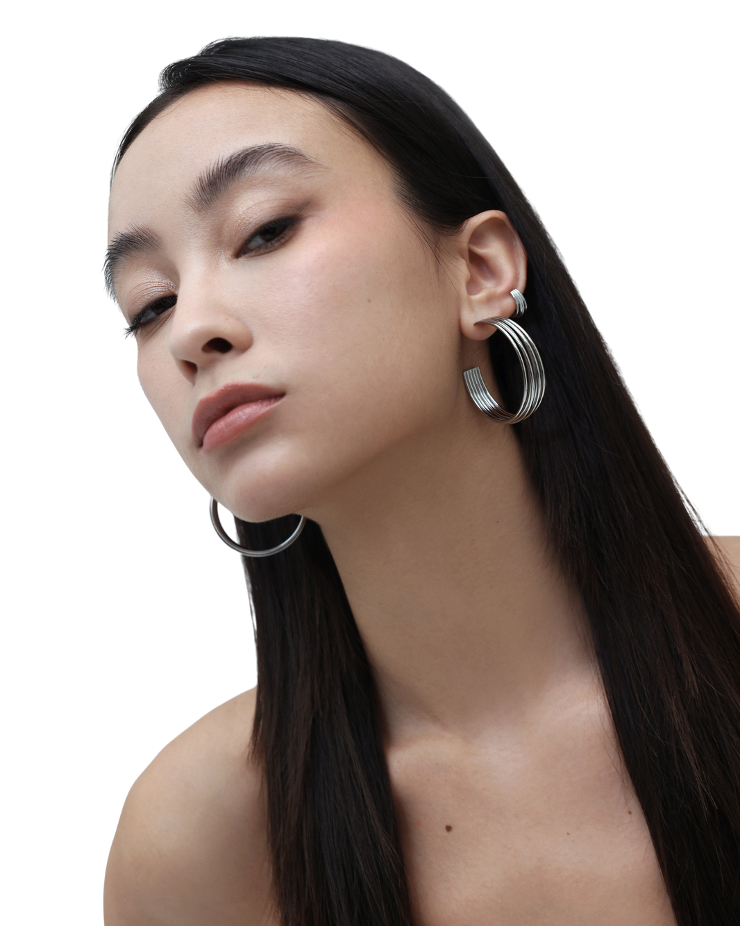 Muse Hoop (L) Earrings - Silver