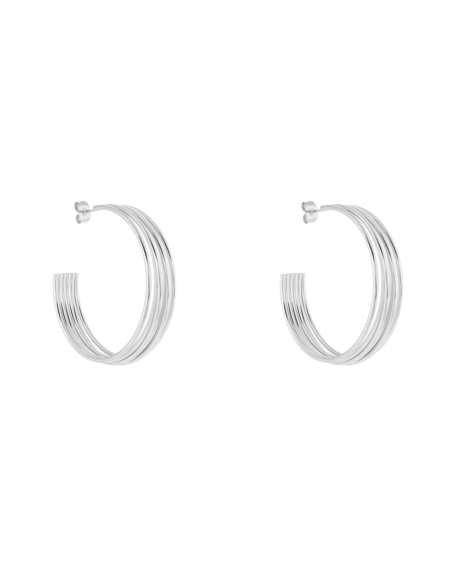 أقراط سينيشر حلقية - فضي