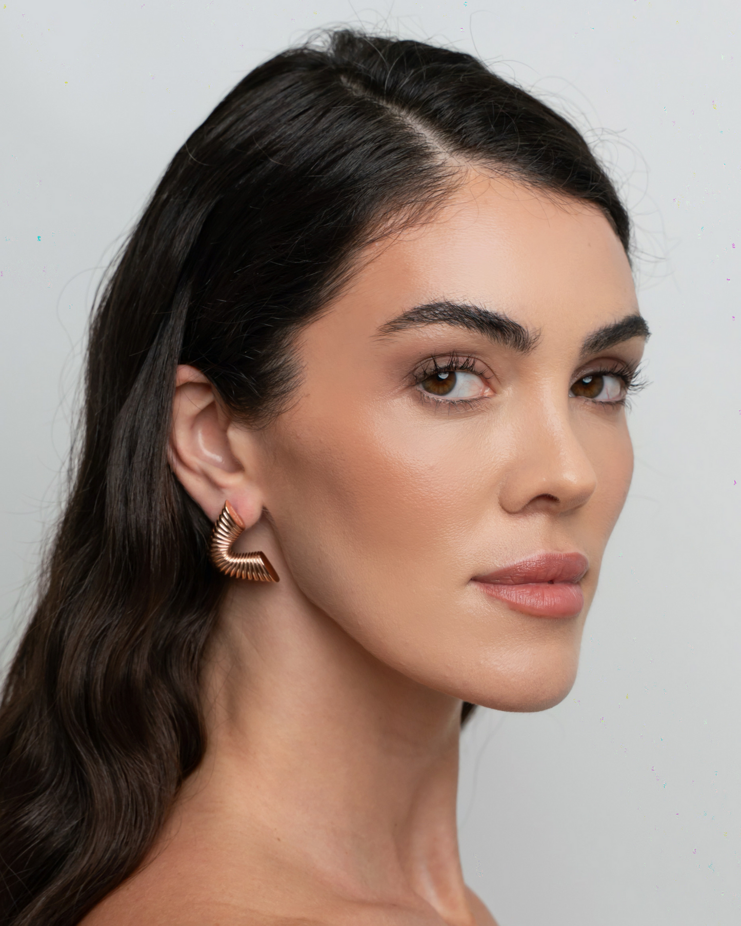 Ripple Earrings - Rose Gold