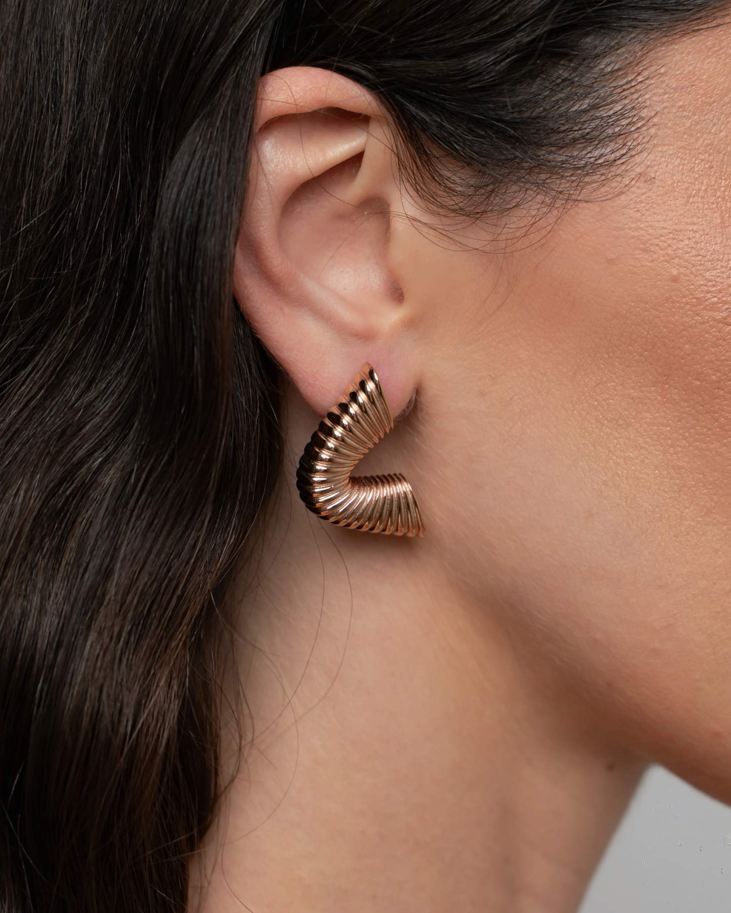 Ripple Earrings - Rose Gold