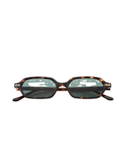 Sara - Green on Tortoise Sunglasses