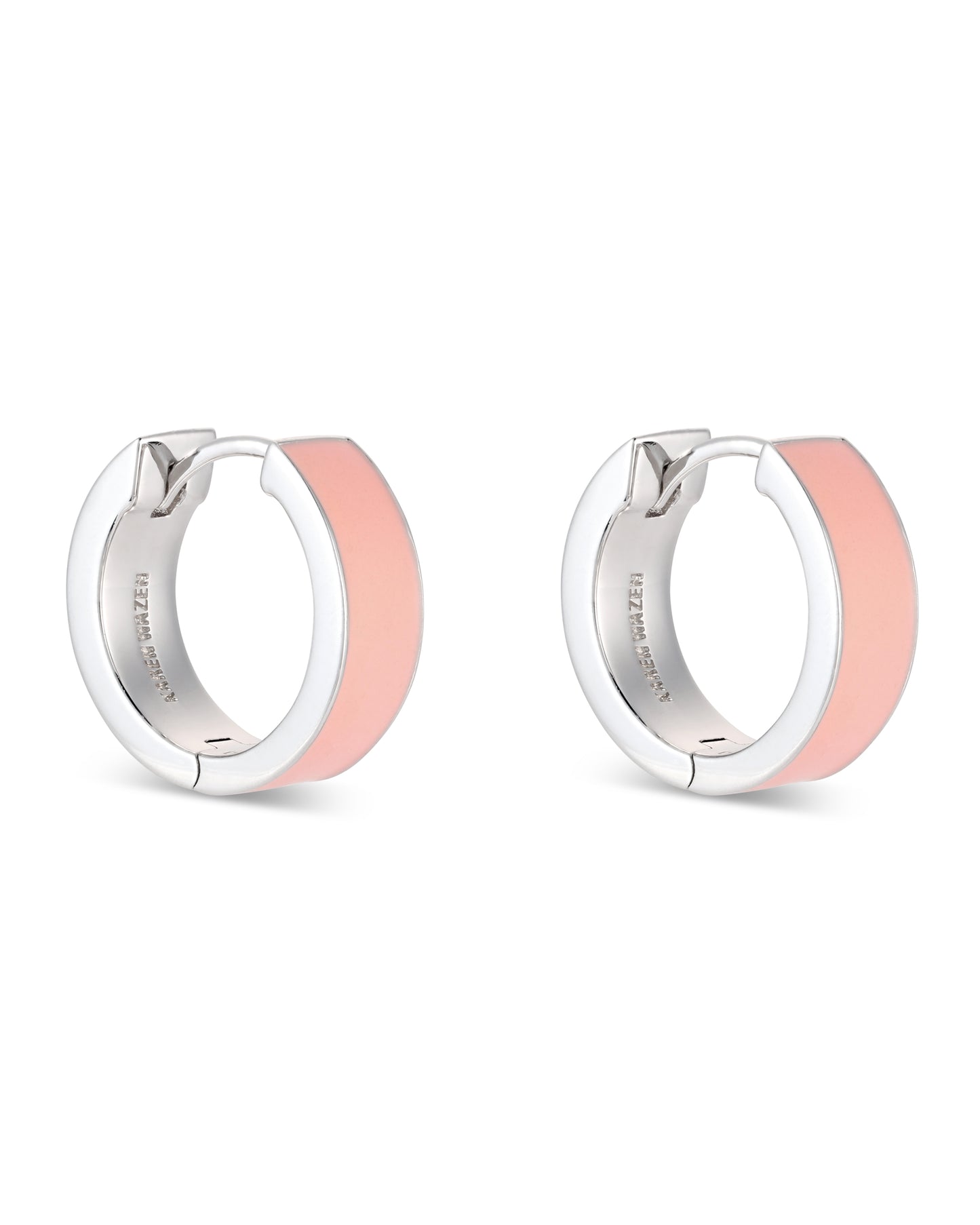 Love Links Enamel Earrings - Pink on Silver