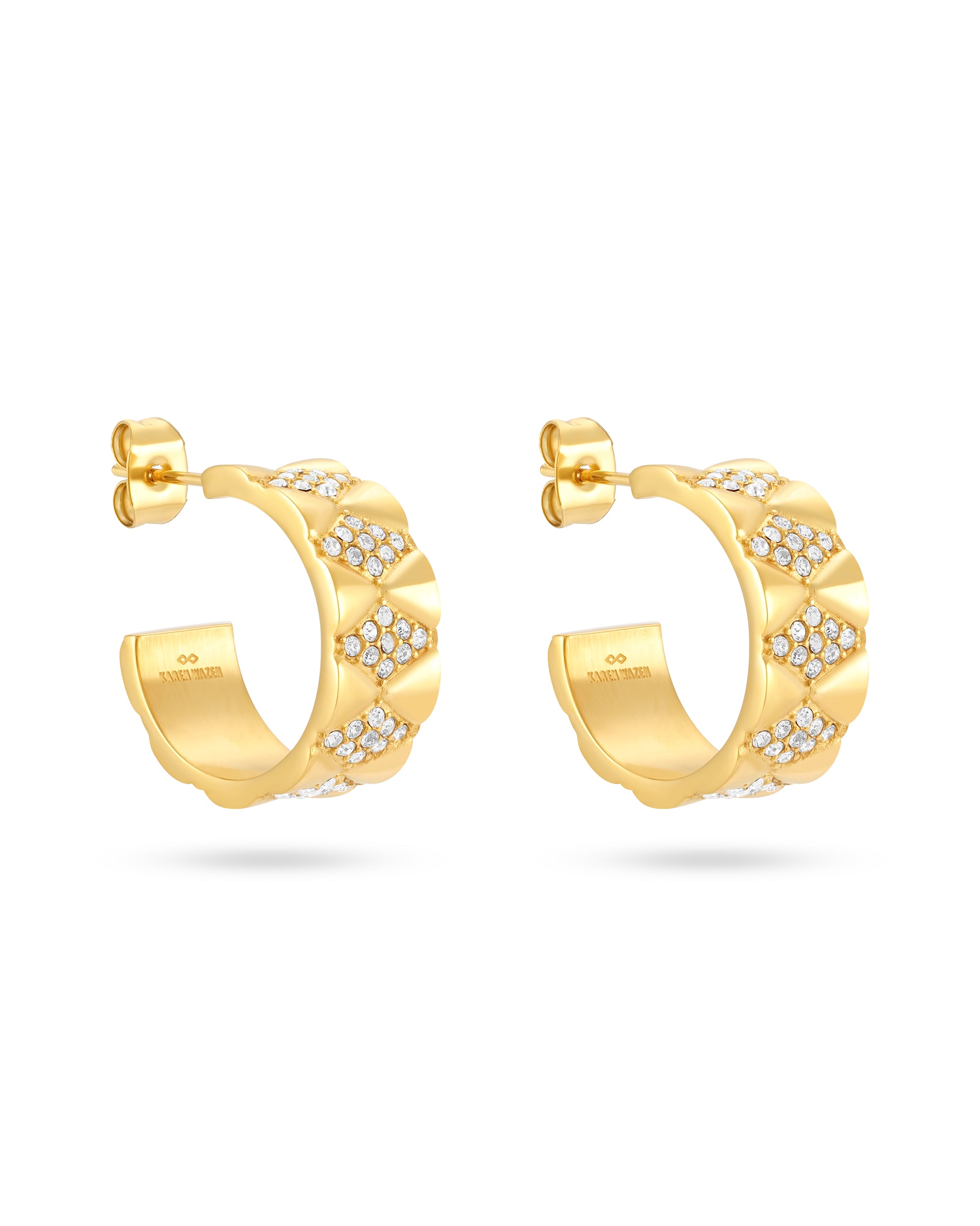 Signature Loop Jeweled Earrings - Gold - KAREN WAZEN