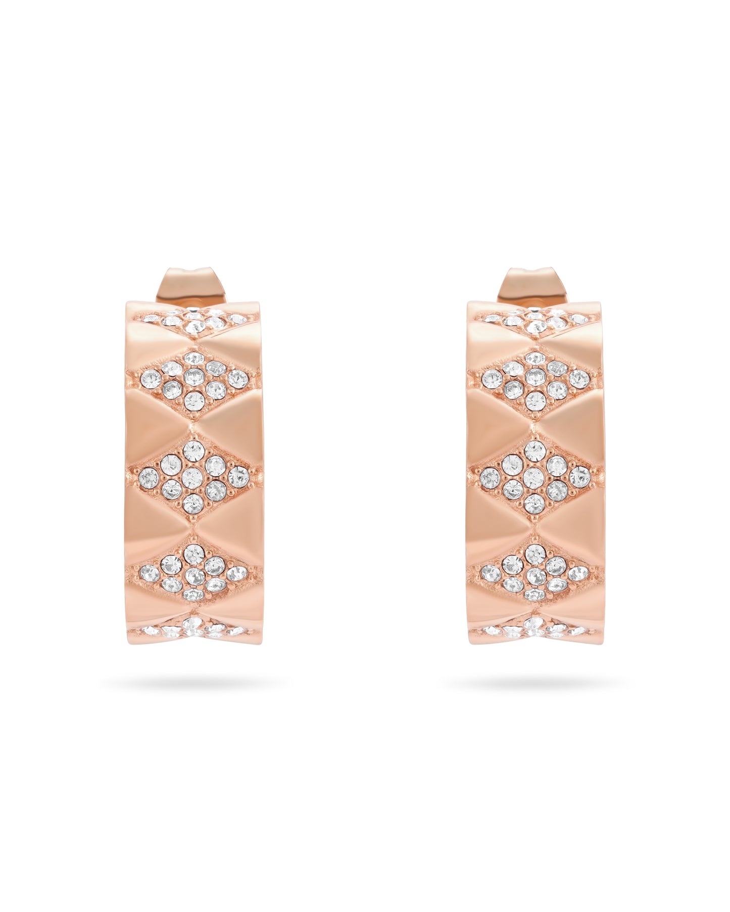 Signature Loop Jeweled Earrings - Rose Gold