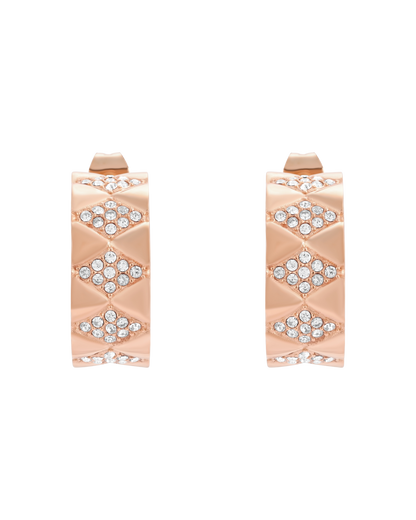 Signature Loop Jeweled Earrings - Rose Gold