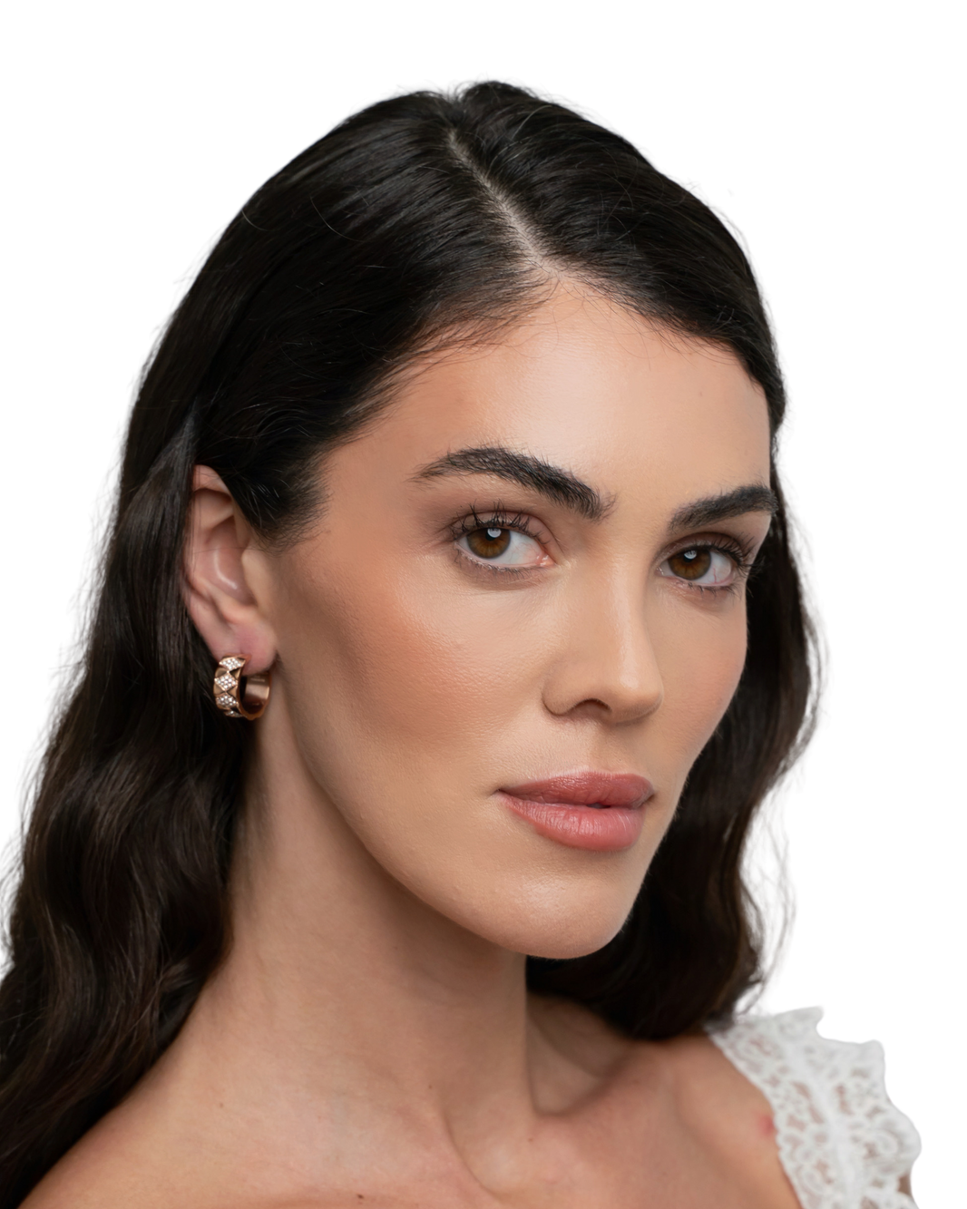 Signature Loop Jeweled Earrings - Rose Gold