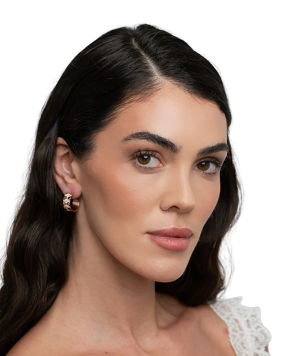 Signature Loop Jeweled Earrings - Rose Gold