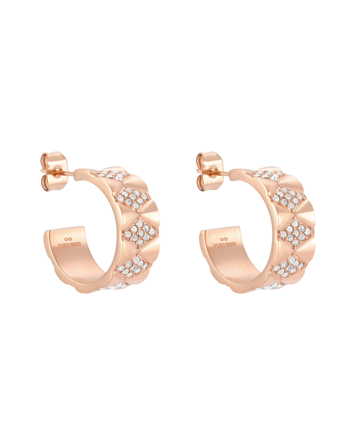 Signature Loop Jeweled Earrings - Rose Gold