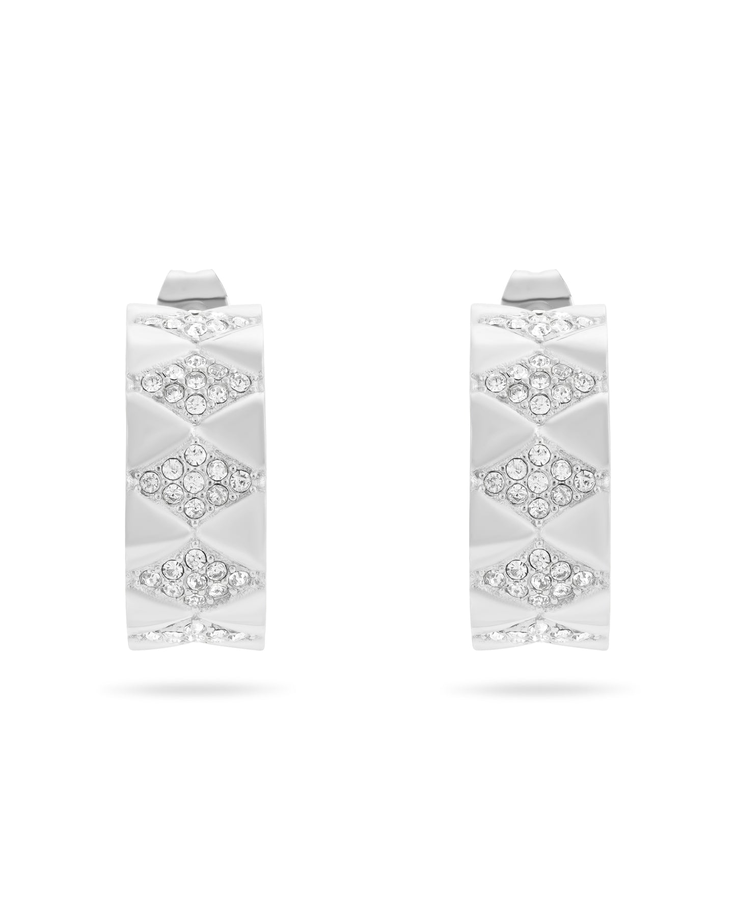 Signature Loop Jeweled Earrings - Silver