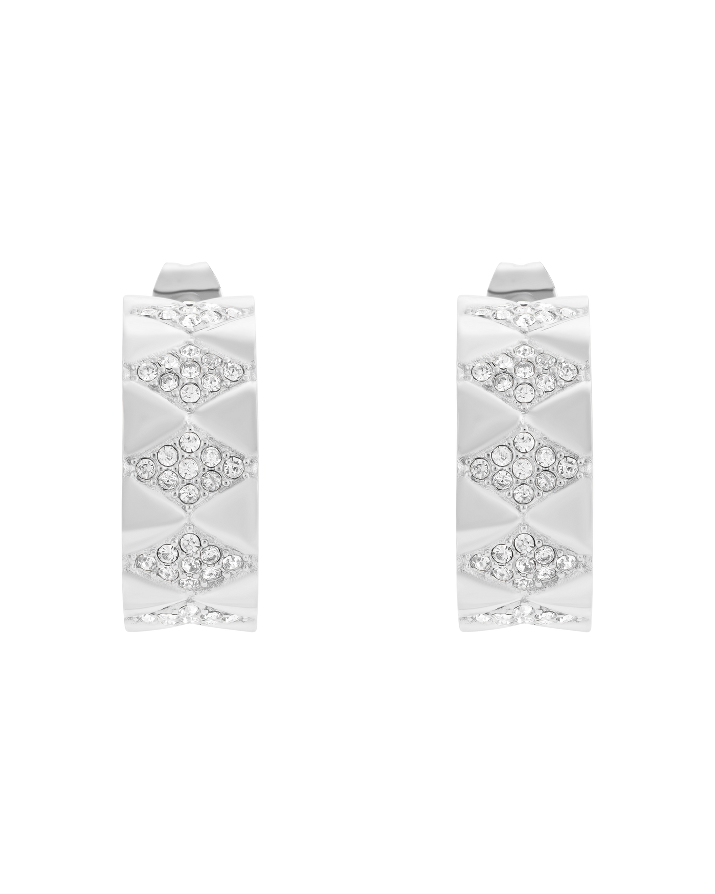 Signature Loop Jeweled Earrings - Silver