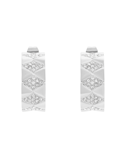 Signature Loop Jeweled Earrings - Silver