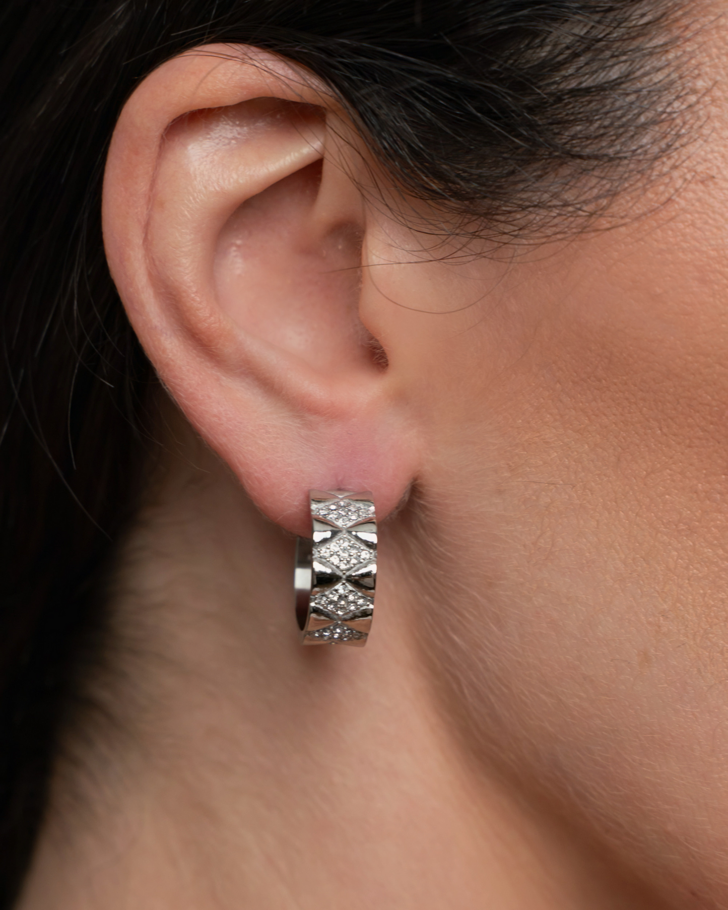 Signature Loop Jeweled Earrings - Silver