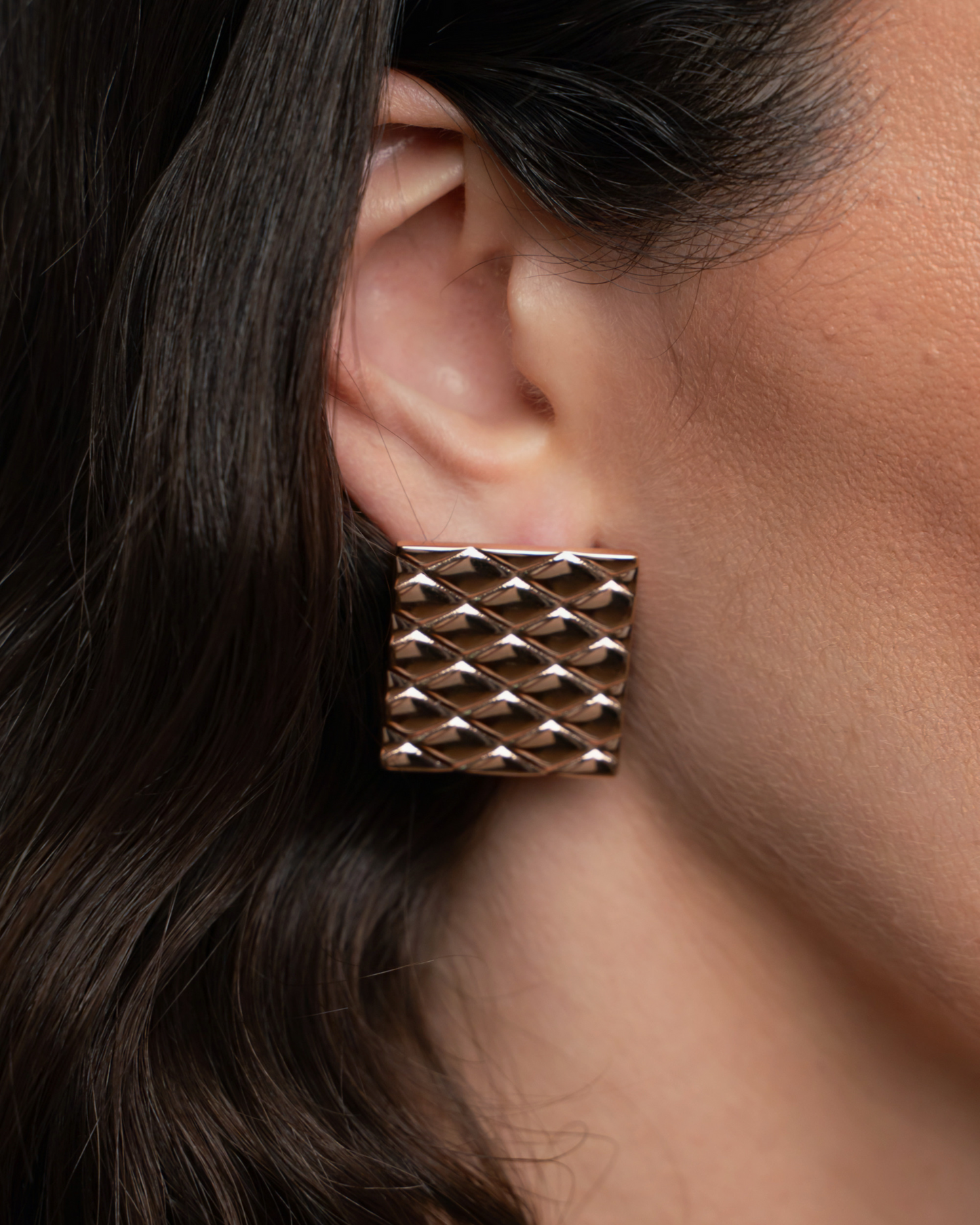 Signature (L) Earrings - Rose Gold