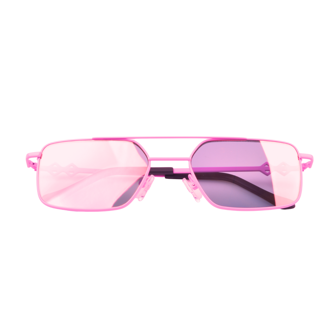Front view | Rectangle sunglasses with black lenses and black frames | Metal | Devon| Women's, men's, and unisex sunglasses | Karen Wazen Eyewear
