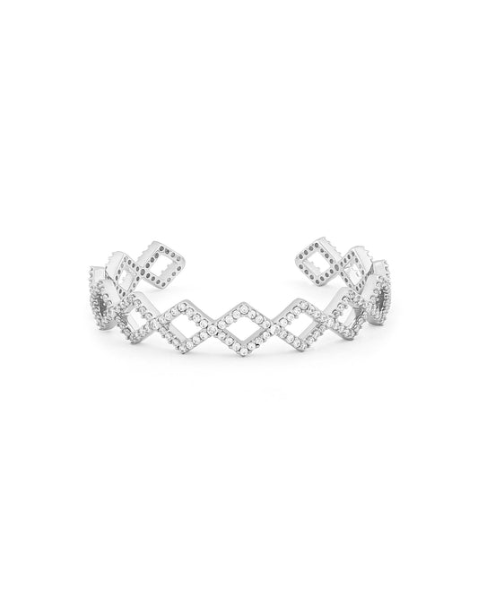 EverBond Bangle - Silver Jeweled - KAREN WAZEN